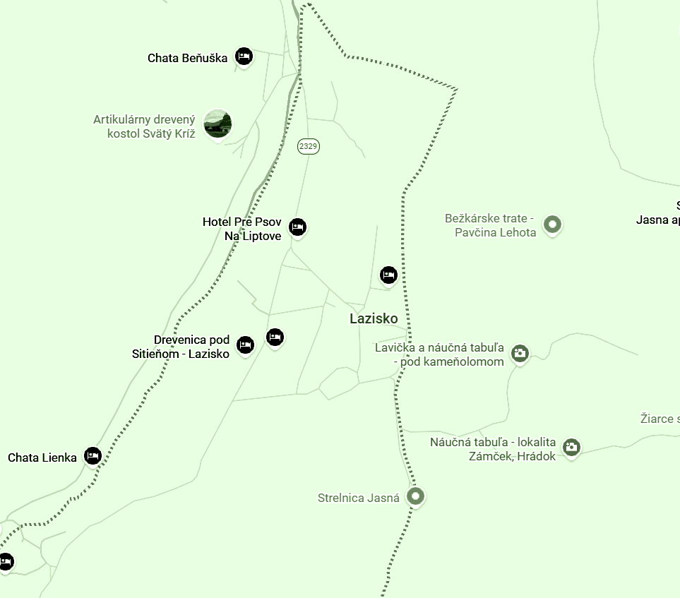 Mapa okolia Laziska